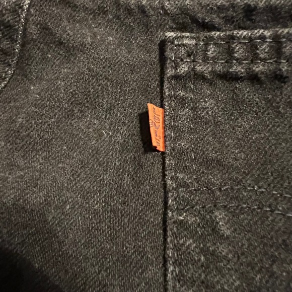 Levi's‎ Vintage 506 Black Jeans Mens Size 36x34 Straight Leg Denim Orange Label - Picture 2 of 6